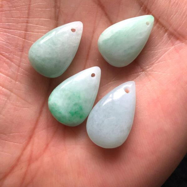 genuine natural jadeite droplet shape bead - Image 2