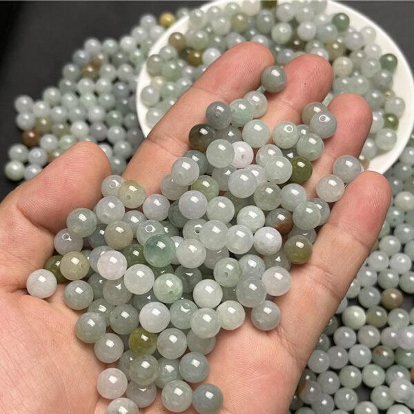 round shape natural ice jadeite bead - Image 2