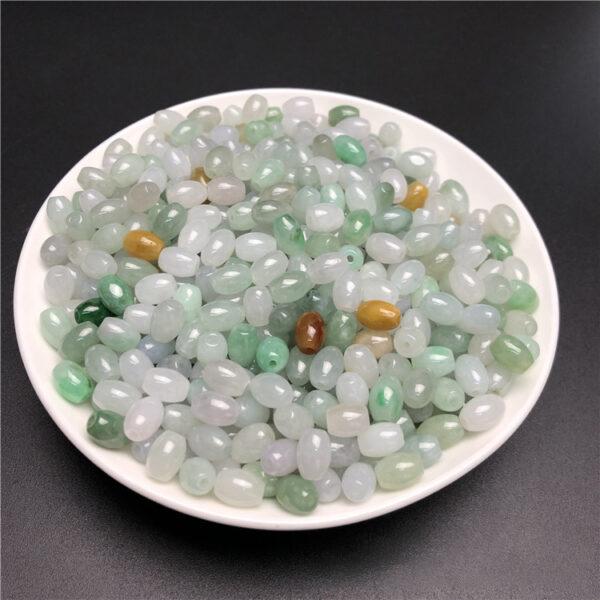 rice shape natural colorful jadeite bead - Image 2