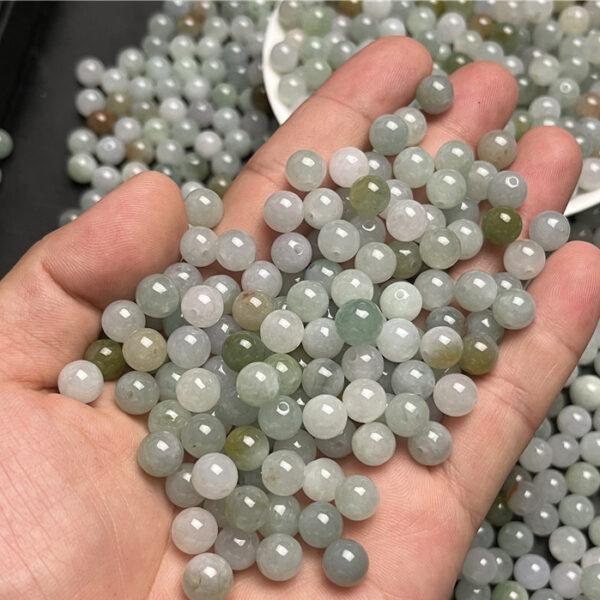 round shape natural ice jadeite bead - Image 3