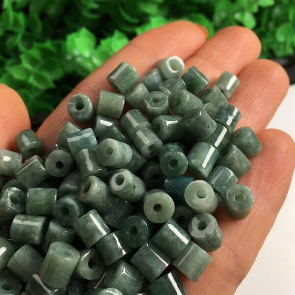 tube shape natural green jadeite bead - Image 3