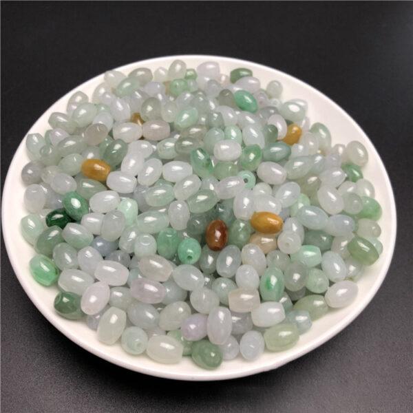 rice shape natural colorful jadeite bead - Image 3