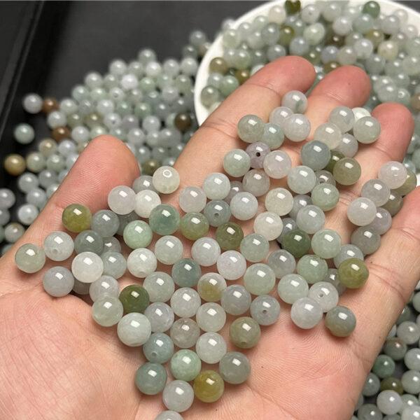 round shape natural ice jadeite bead - Image 4
