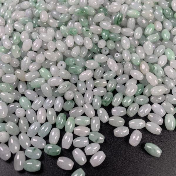 rice shape genuine natural icy jadeite bead - Image 4