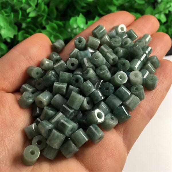 tube shape natural green jadeite bead - Image 5