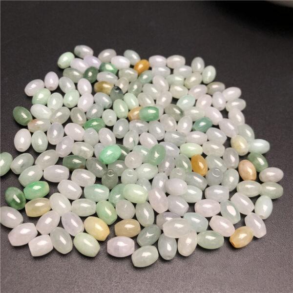 rice shape natural colorful jadeite bead - Image 5