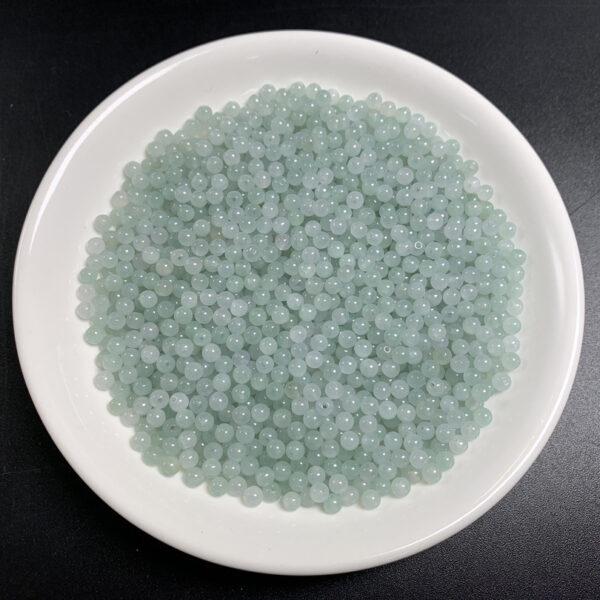 small round shape natural icy white and light green jadeite bead - Image 5