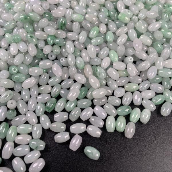 rice shape genuine natural icy jadeite bead - Image 5
