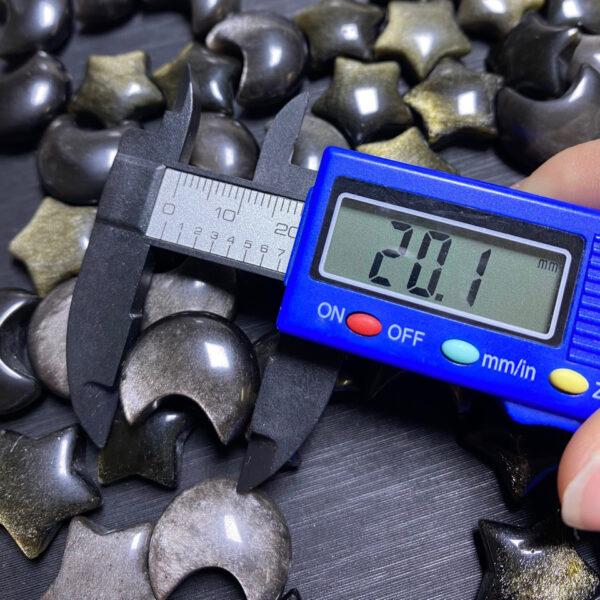 nice moon and star shape obsidian bead - Image 3