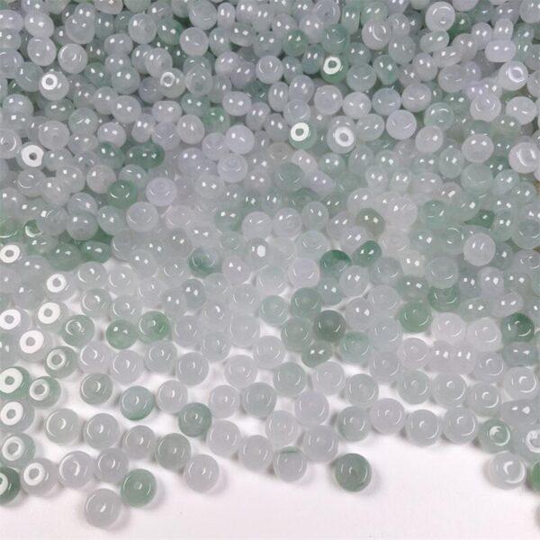 donut shape ice green and white jade bead natural jadeite bead - Image 6