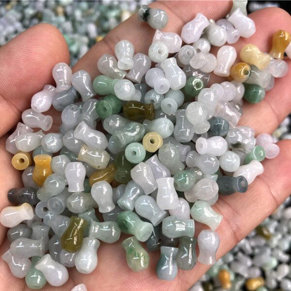 small vase shape natural colorful jadeite bead - Image 2