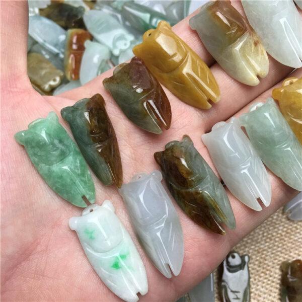 cicada bead, cicada pendant, jade cicada, jade bead, jadeite bead, jade pendant - Image 2