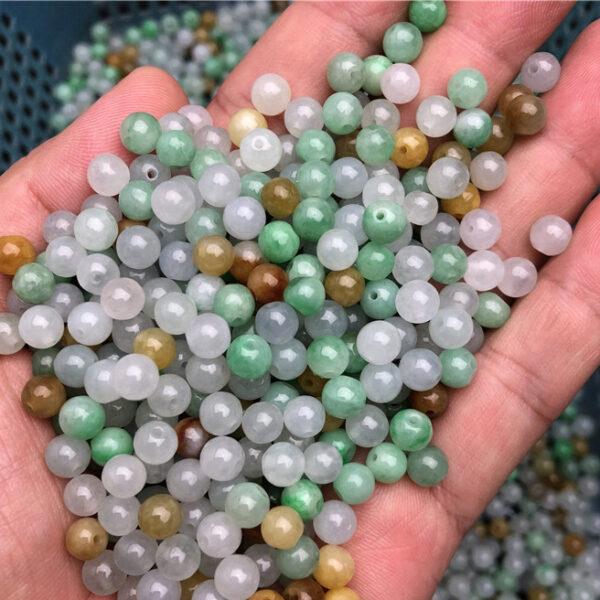 round bead, colorful pendant, jade bead, jadeite bead, colorful jade bead, small bead - Image 2