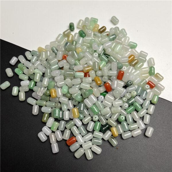 cylinder shape natural colorful jadeite bead - Image 2