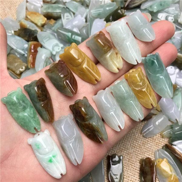 cicada bead, cicada pendant, jade cicada, jade bead, jadeite bead, jade pendant - Image 3