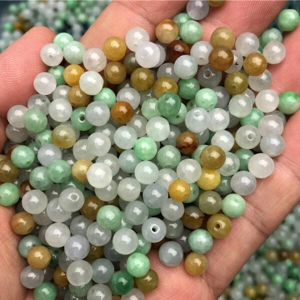 round bead, colorful pendant, jade bead, jadeite bead, colorful jade bead, small bead - Image 3