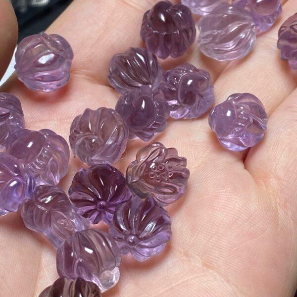 nine-tailed fox bead, fox bead, ametrine bead, purple bead, round bead - Image 3