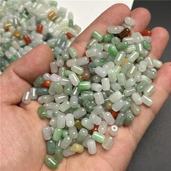 cylinder shape natural colorful jadeite bead - Image 4