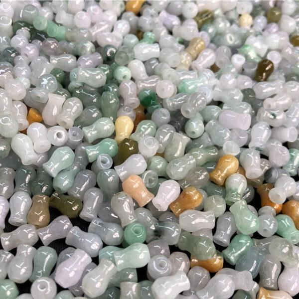 small vase shape natural colorful jadeite bead - Image 4