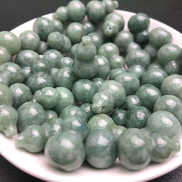 gourd bead, gourd pendant, jade gourd, jade bead, jadeite bead, jade pendant, green jade bead - Image 4