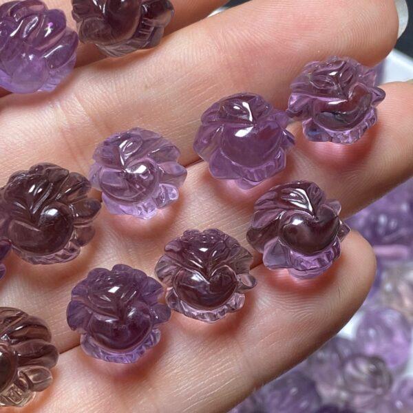 nine-tailed fox bead, fox bead, ametrine bead, purple bead, round bead - Image 4