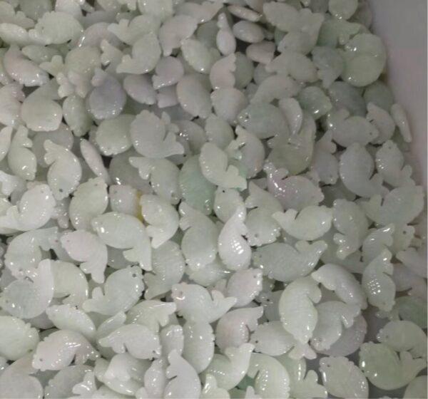 genuine natural jadeite carp fish shape small pendant bead - Image 4