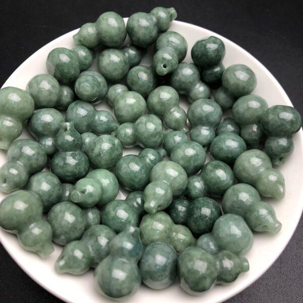 gourd bead, gourd pendant, jade gourd, jade bead, jadeite bead, jade pendant, green jade bead - Image 5