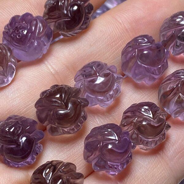 nine-tailed fox bead, fox bead, ametrine bead, purple bead, round bead - Image 5