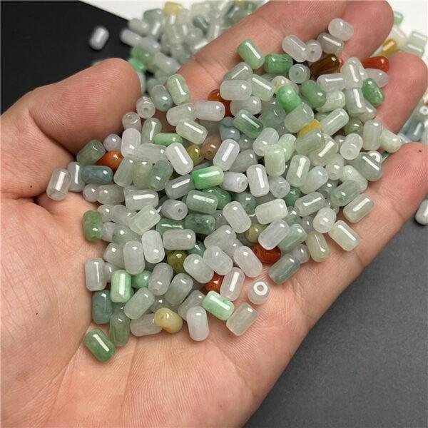 cylinder shape natural colorful jadeite bead - Image 5