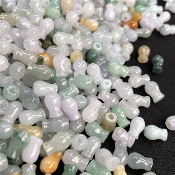 small vase shape natural colorful jadeite bead - Image 6