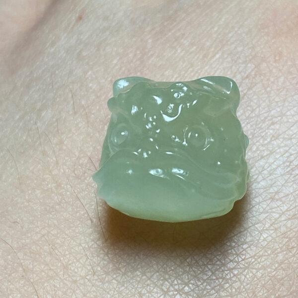 lion head bead, serpentine bead, jade bead, green bead, clear bead - Image 7