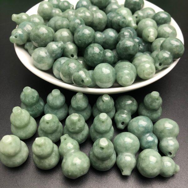 gourd bead, gourd pendant, jade gourd, jade bead, jadeite bead, jade pendant, green jade bead - Image 7