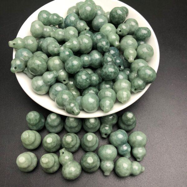 gourd bead, gourd pendant, jade gourd, jade bead, jadeite bead, jade pendant, green jade bead - Image 8