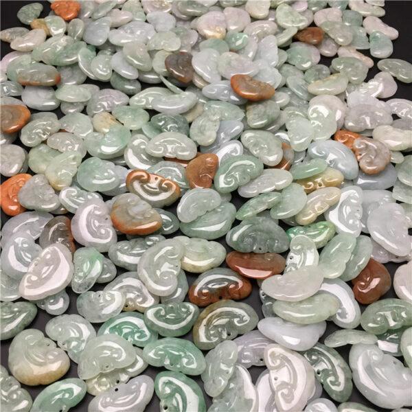 ruyi bead, flower bead, flower pendant, ruyi pendant, jade bead, jadeite bead, small pendant - Image 2