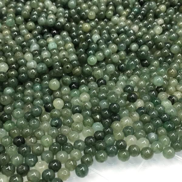 100 beads, round bead, jade bead, jadeite bead, oily bead, green bead, small bead - Image 2