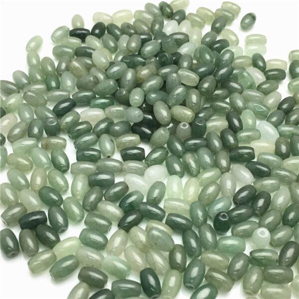 100 beads, rice bead, oval bead, jade bead, jadeite bead, oily bead, green bead - Image 2
