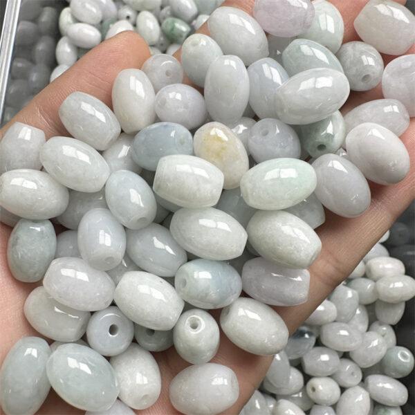 50 beads, rice bead, oval bead, jade bead, jadeite bead, white bead - Image 2