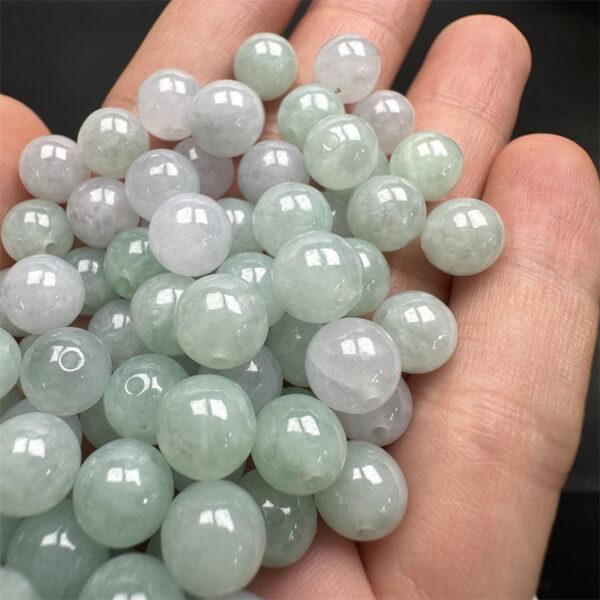 50 beads, round bead, jade bead, jadeite bead, ice bead, green bead - Image 2
