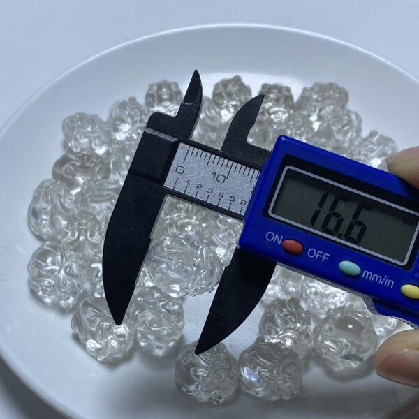dragon bead, turtle bead, clear quartz bead, clear bead - Image 2