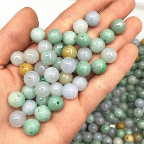 round beads, jade bead, jadeite bead, colorful bead, green bead - Image 2