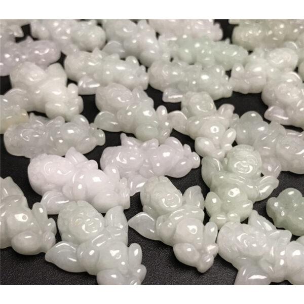 angel beads, angel charm, angel pendant, jade charm jade bead, jadeite bead, white bead - Image 2