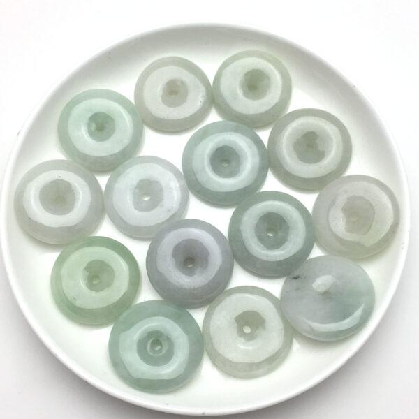 rondelle beads, jade bead, jadeite bead, white bead, green bead - Image 2