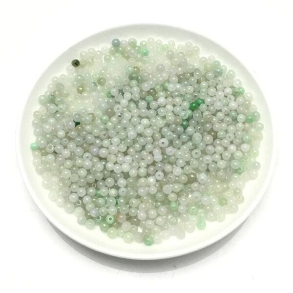 round beads, jade bead, jadeite bead, white bead, green bead, small bead - Image 2