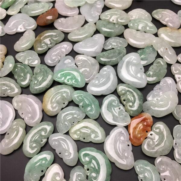 ruyi bead, flower bead, flower pendant, ruyi pendant, jade bead, jadeite bead, small pendant - Image 3