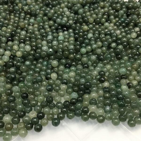 100 beads, round bead, jade bead, jadeite bead, oily bead, green bead, small bead - Image 3
