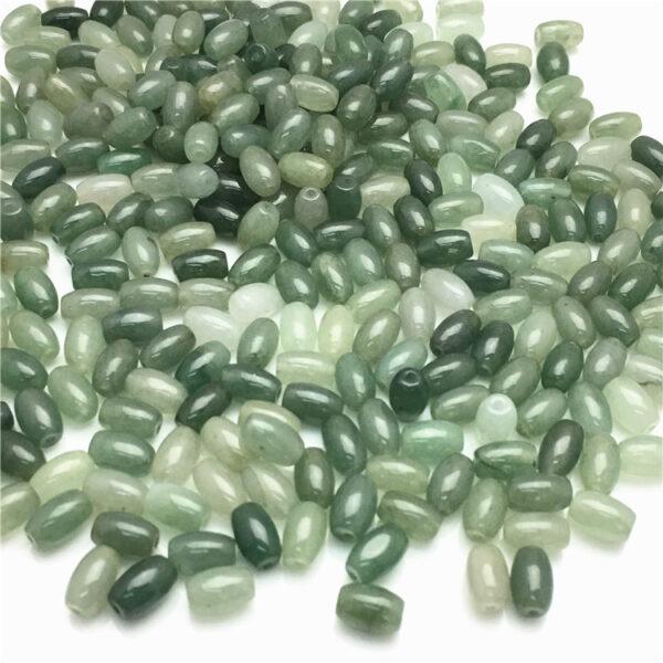 100 beads, rice bead, oval bead, jade bead, jadeite bead, oily bead, green bead - Image 3