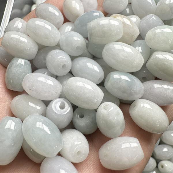 50 beads, rice bead, oval bead, jade bead, jadeite bead, white bead - Image 3