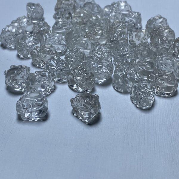 dragon bead, turtle bead, clear quartz bead, clear bead - Image 3