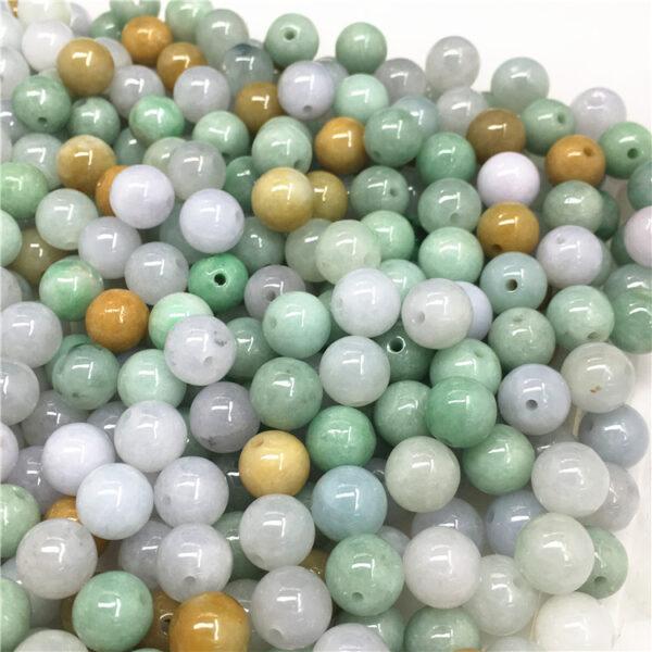 round beads, jade bead, jadeite bead, colorful bead, green bead - Image 3