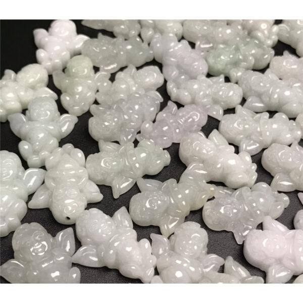 angel beads, angel charm, angel pendant, jade charm jade bead, jadeite bead, white bead - Image 3